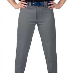 NEW Mizuno Women's XL Grey Elastic Bottom Tunnel Belt Loop Softball Pants Sports